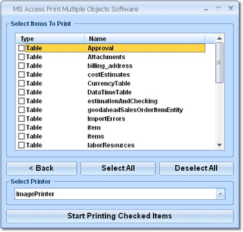 MS Access Print Multiple Objects Software screenshot 2