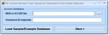 MS Access Remove Text, Spaces & Characters From Fields Software screenshot