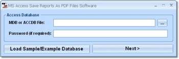 MS Access Save Reports As PDF Files Software screenshot