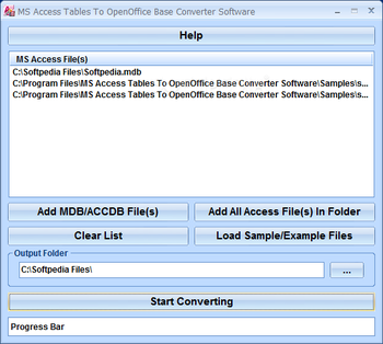 MS Access Tables To OpenOffice Base Converter Software screenshot