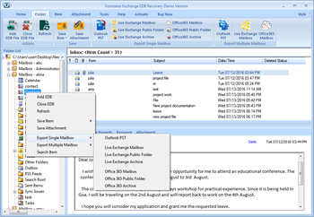 MS Exchange Server Database Recovery screenshot