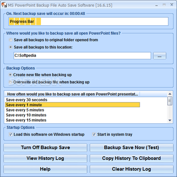 MS PowerPoint Backup File Auto Save Software screenshot