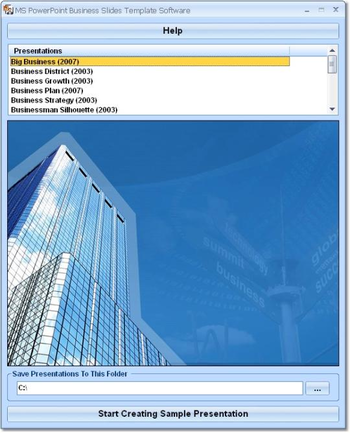 MS PowerPoint Business Slides Template Software screenshot