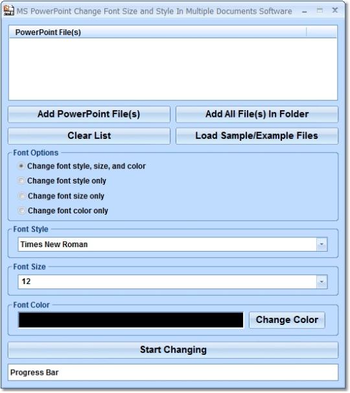 MS PowerPoint Change Font Size and Style In Multiple Documents Software screenshot