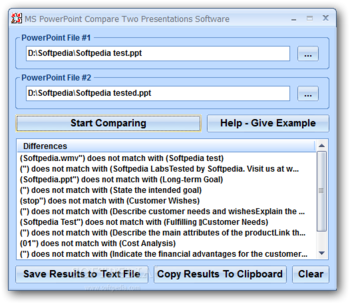 MS PowerPoint Compare Two Presentations Software screenshot