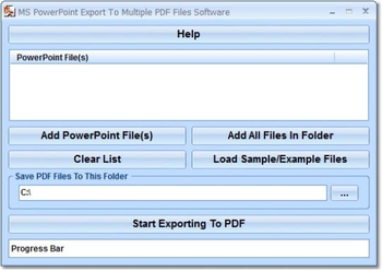 MS PowerPoint Export To Multiple PDF Files Software screenshot