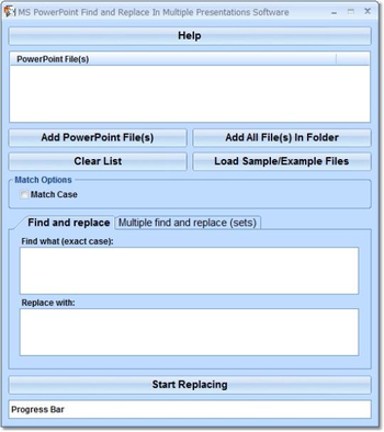 MS PowerPoint Find and Replace In Multiple Presentations Software screenshot