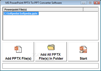 MS PowerPoint PPTX To PPT Converter Software screenshot