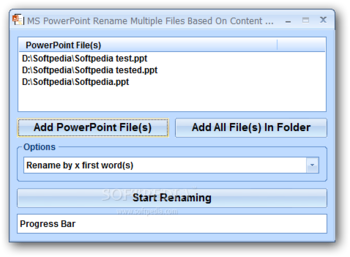 MS PowerPoint Rename Multiple Files Based On Content Software screenshot