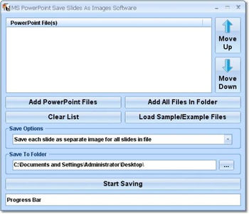 MS PowerPoint Save Slides As Images Software screenshot