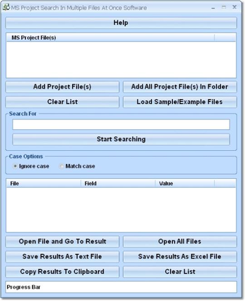 MS Project Search In Multiple Files At Once Software screenshot