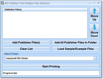 MS Publisher Print Multiple Files Software screenshot
