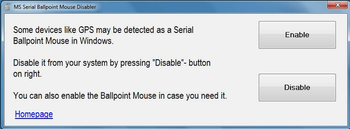 MS Serial BallPoint Mouse Disabler screenshot