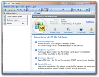 MS SQL Code Factory screenshot