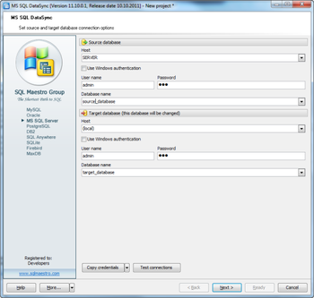 MS SQL Data Sync screenshot