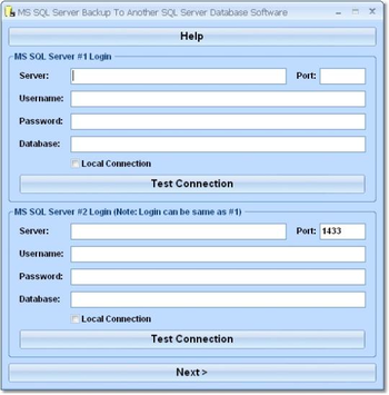 MS SQL Server Backup To Another SQL Server Database Software screenshot