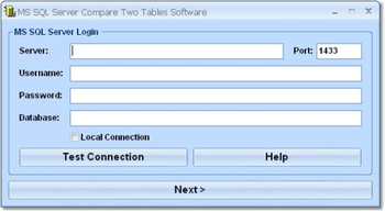 MS SQL Server Compare Two Tables Software screenshot