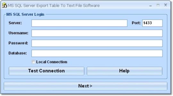 MS SQL Server Export Table To Text File Software screenshot