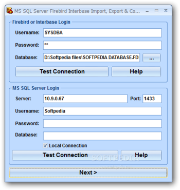 MS SQL Server Firebird Interbase Import, Export & Convert Software screenshot