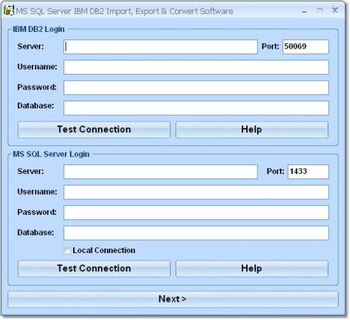 MS SQL Server IBM DB2 Import, Export & Convert Software screenshot