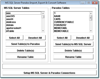 MS SQL Server Paradox Import, Export & Convert Software screenshot 2