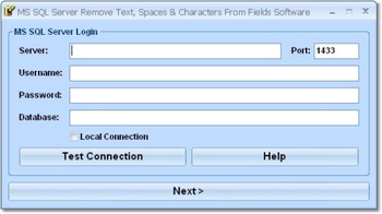 MS SQL Server Remove Text, Spaces & Characters From Fields Software screenshot