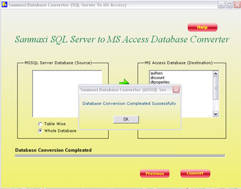 MS SQL to MS Access Database Conversion Utility screenshot