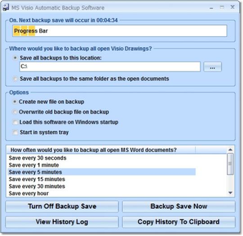 MS Visio Automatic Backup Software screenshot