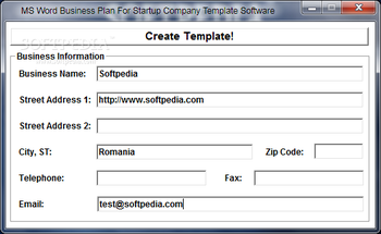 MS Word Business Plan For Startup Company Template Software screenshot