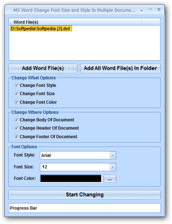 MS Word Change Font Size and Style In Multiple Documents Software screenshot