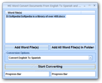 MS Word Convert Documents From English To Spanish and Spanish To English Software screenshot