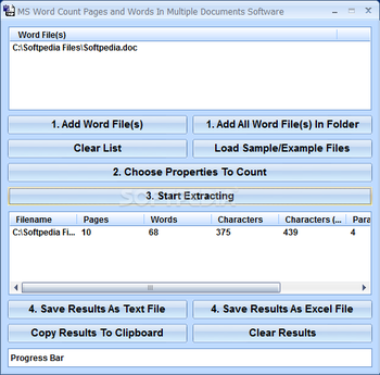 MS Word Count Pages and Words In Multiple Documents Software screenshot