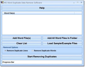 MS Word Duplicate Data Remove Software screenshot