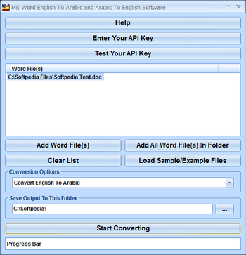 MS Word English To Arabic and Arabic To English Software screenshot