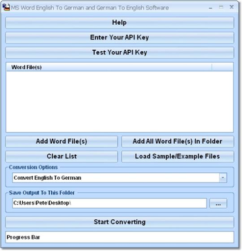 MS Word English To German and German To English Software screenshot