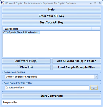 MS Word English To Japanese and Japanese To English Software screenshot