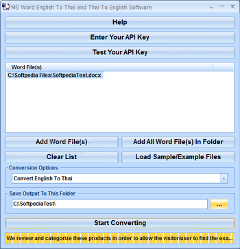 MS Word English To Thai and Thai To English Software screenshot