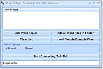 MS Word Export To Multiple HTML Files Software screenshot