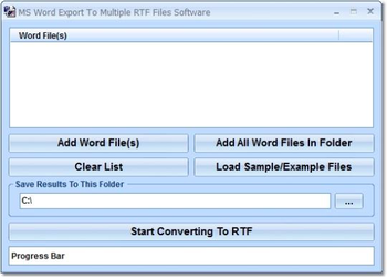 MS Word Export To Multiple RTF Files Software screenshot