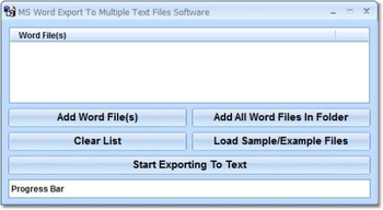 MS Word Export To Multiple Text Files Software screenshot