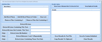 MS Word Extract Data & Text From Multiple Documents Software screenshot