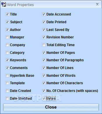 MS Word Extract Document Properties Software screenshot 2