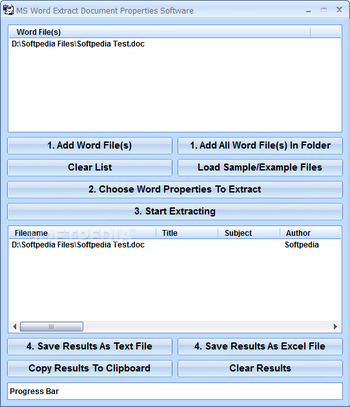 MS Word Extract Document Properties Software screenshot 3