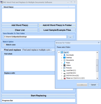 MS Word Find and Replace In Multiple Documents Software screenshot 2