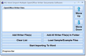 MS Word Import Multiple OpenOffice Writer Documents Software screenshot