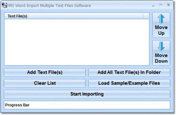MS Word Import Multiple Text Files Software screenshot