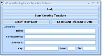 MS Word Mailing Labels Template Software screenshot