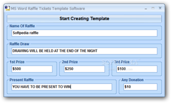 MS Word Raffle Tickets Template Software screenshot
