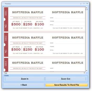 MS Word Raffle Tickets Template Software screenshot 2
