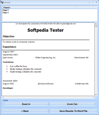MS Word Resume Template Software screenshot 4